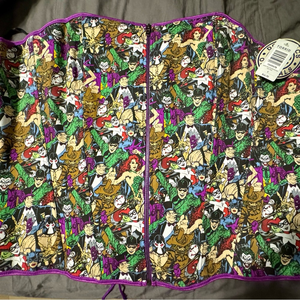 Torrid DC Comics Harley Quinn Poison Ivy Villains Zip Front Corset size 5 NWT